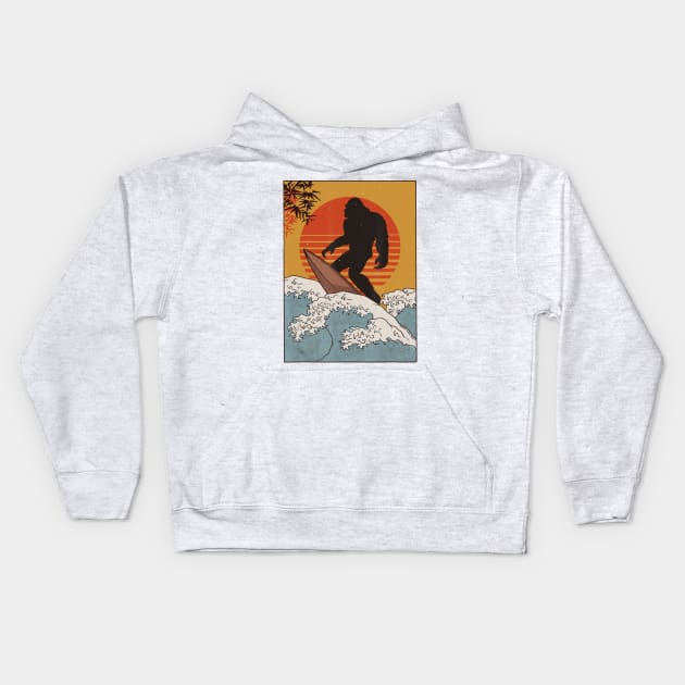 Vintage Squatch Kids Hoodie by The Convergence Enigma